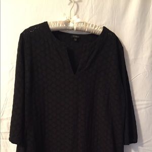 Talbots black eyelet cotton swim cover up